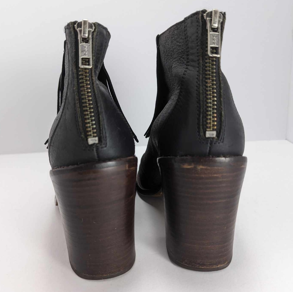 Madewell Adi Fringe Leather Ankle Booties, Women's 7.5, Black - Picture 5 of 7